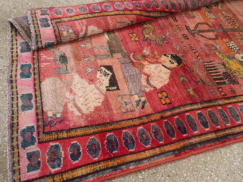 Vintage Persian Lori Pictorial Rug, No.32031 - Gss