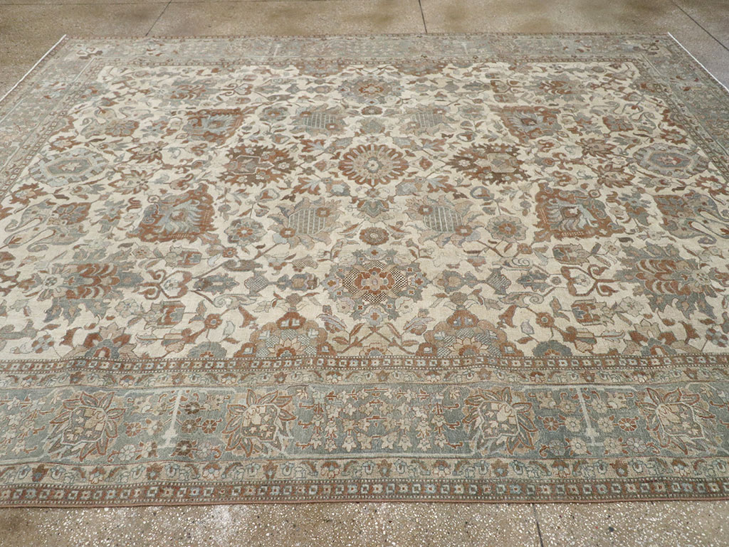 Antique Persian Tabriz Room Size Carpet, No.32032 - Gss