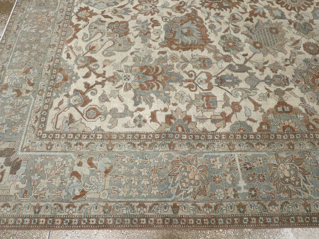 Antique Persian Tabriz Room Size Carpet, No.32032 - Gss
