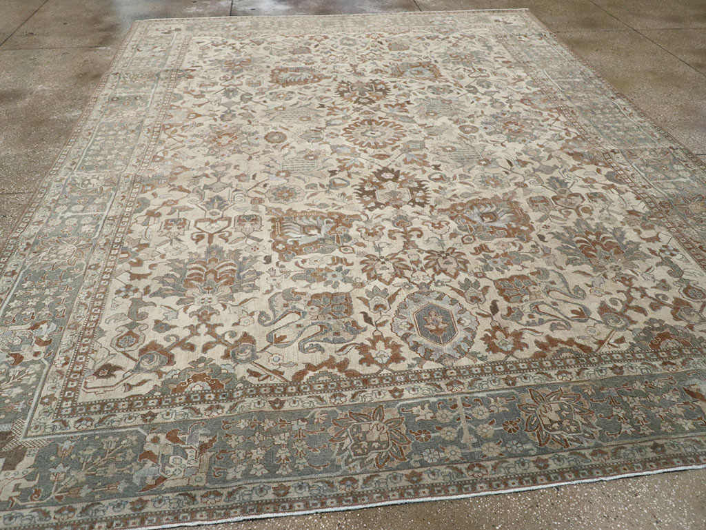 Antique Persian Tabriz Room Size Carpet, No.32032 - Gss