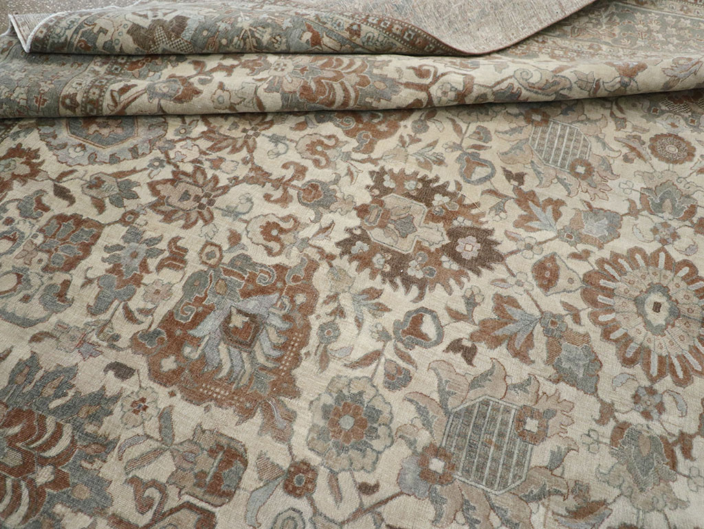 Antique Persian Tabriz Room Size Carpet, No.32032 - Gss