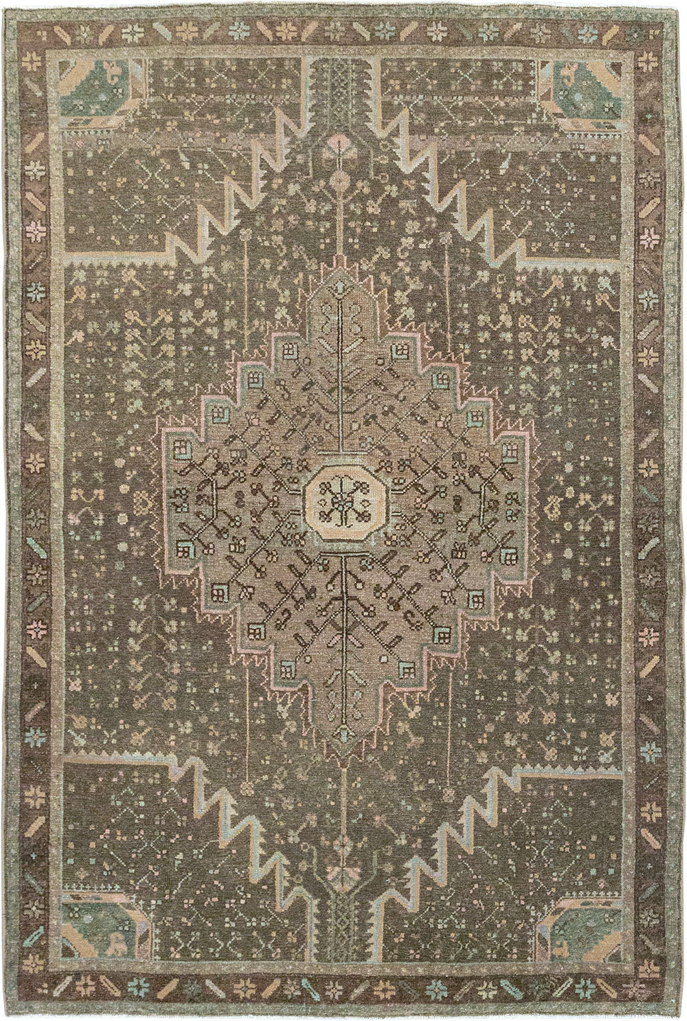 Vintage Persian Malayer Accent Rug, No.32036 - Gss