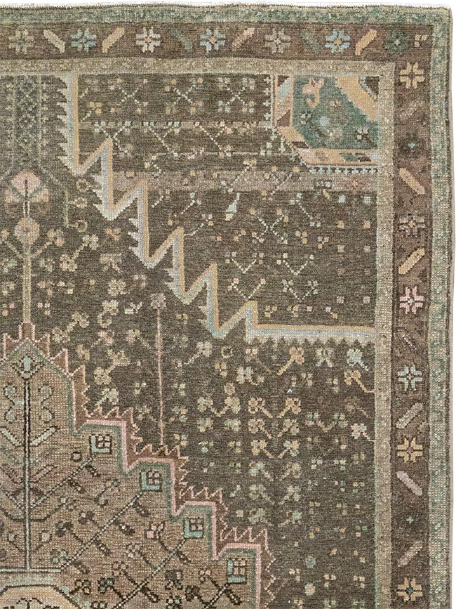 Vintage Persian Malayer Accent Rug, No.32036 - Gss