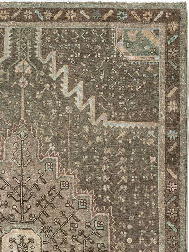 Vintage Persian Malayer Accent Rug, No.32036 - Gss