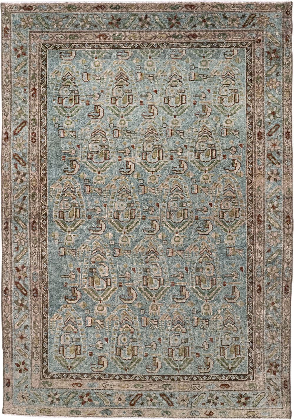 Vintage Persian Malayer Throw Rug, No.32041 - Gss