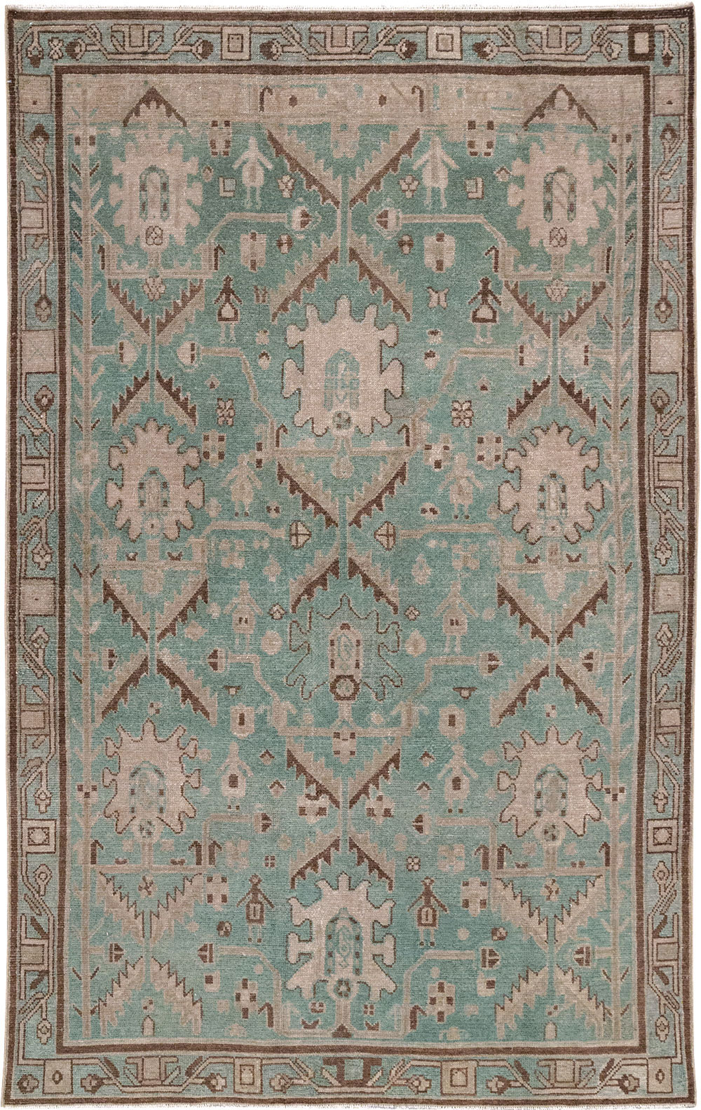 Vintage Persian Malayer Accent Rug, No.32054 - Gss