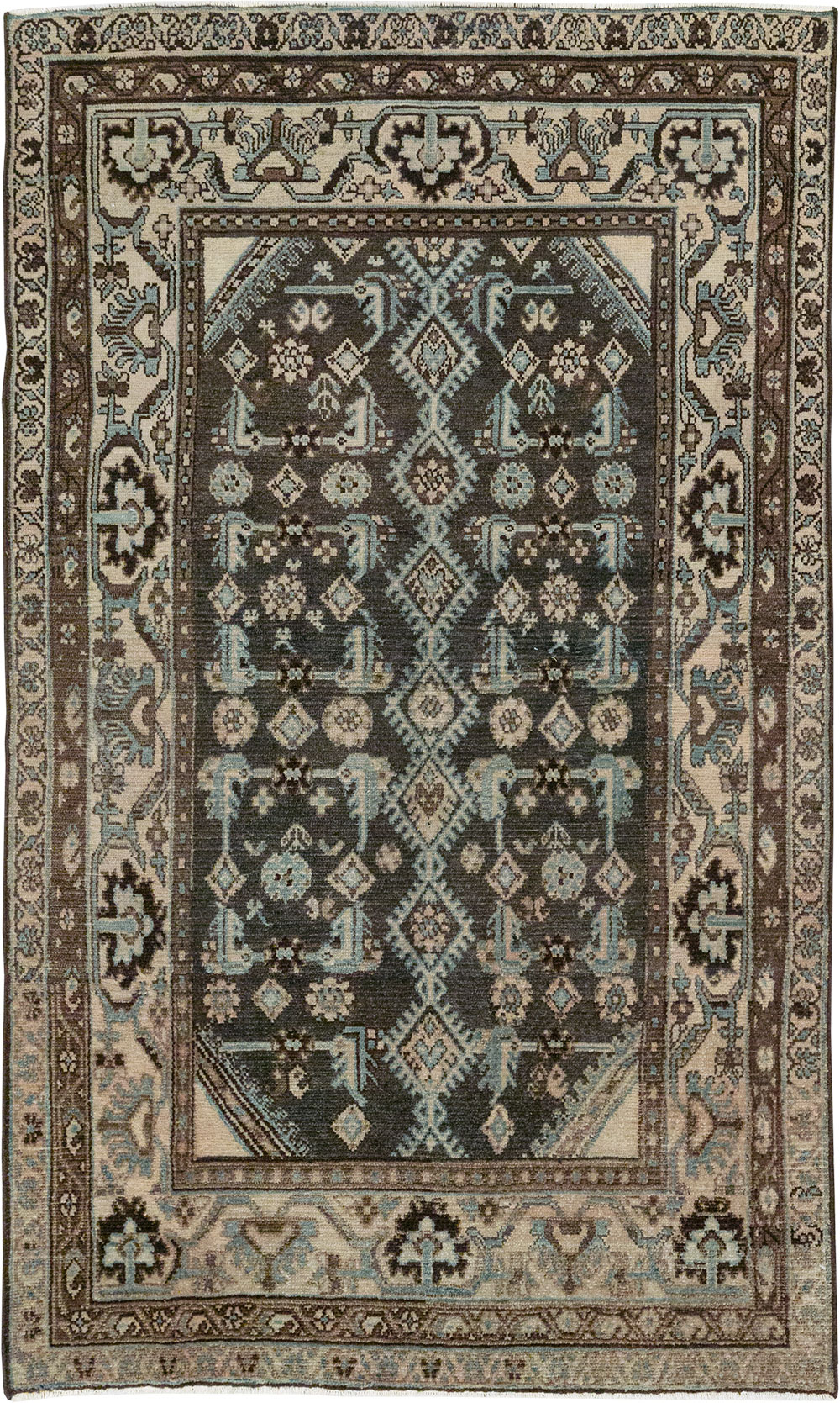 Vintage Persian Malayer Throw Rug, No.32060 - Gss