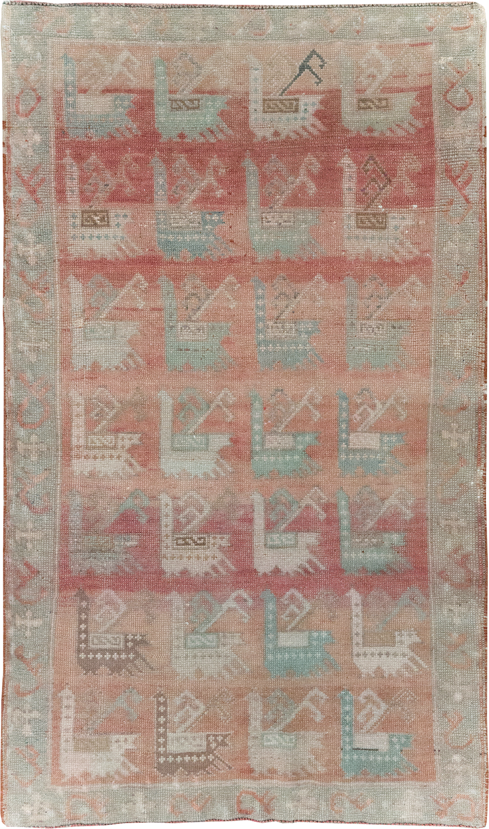 Vintage Turkish Anatolian Throw Rug, No.32073 - Gss