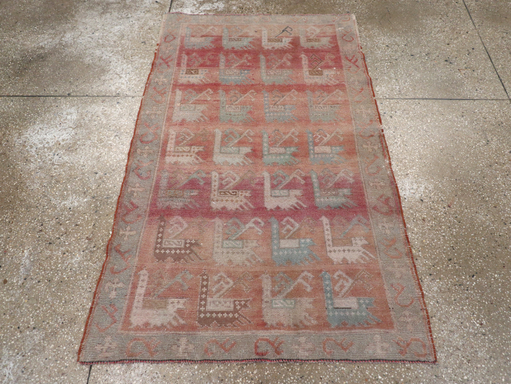 Vintage Turkish Anatolian Throw Rug, No.32073 - Gss