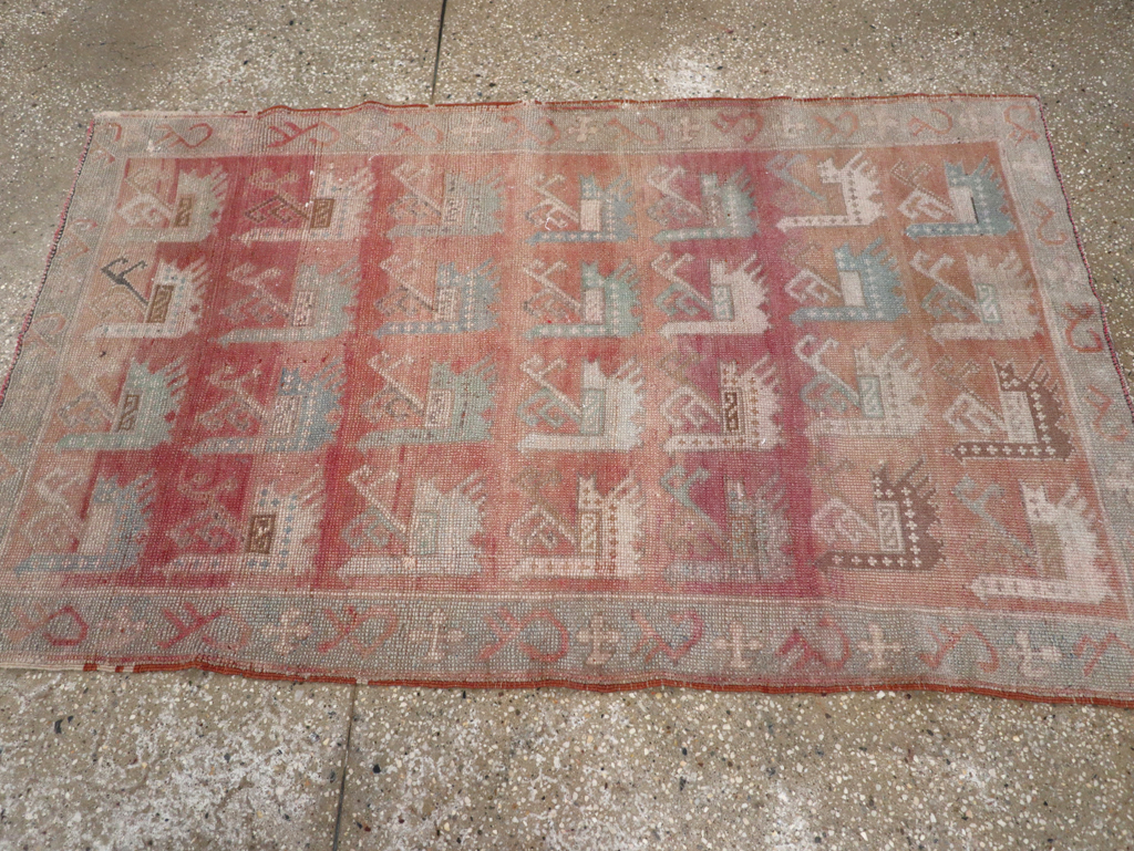 Vintage Turkish Anatolian Throw Rug, No.32073 - Gss
