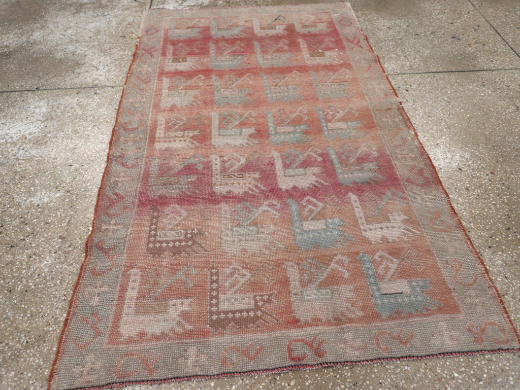 Vintage Turkish Anatolian Throw Rug, No.32073 - Gss