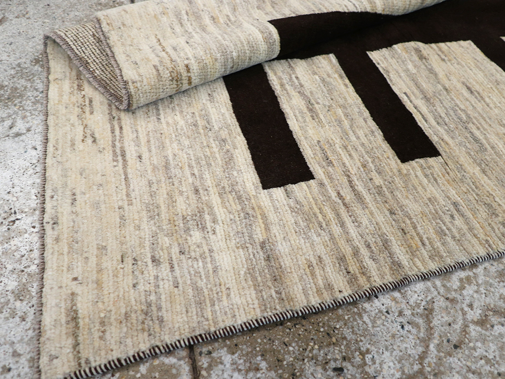 Modern Persian Gabbeh Pictorial Throw Rug (Pair: 2 of 2), No.32087 - Gss