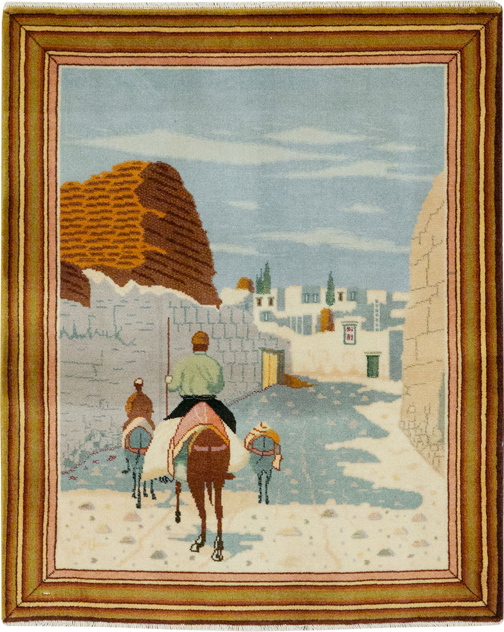 Vintage Persian Tabriz Pictorial Rug (Pair: 2 of 2), No.32100 - Gss