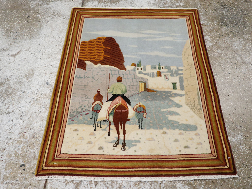 Vintage Persian Tabriz Pictorial Rug (Pair: 2 of 2), No.32100 - Gss