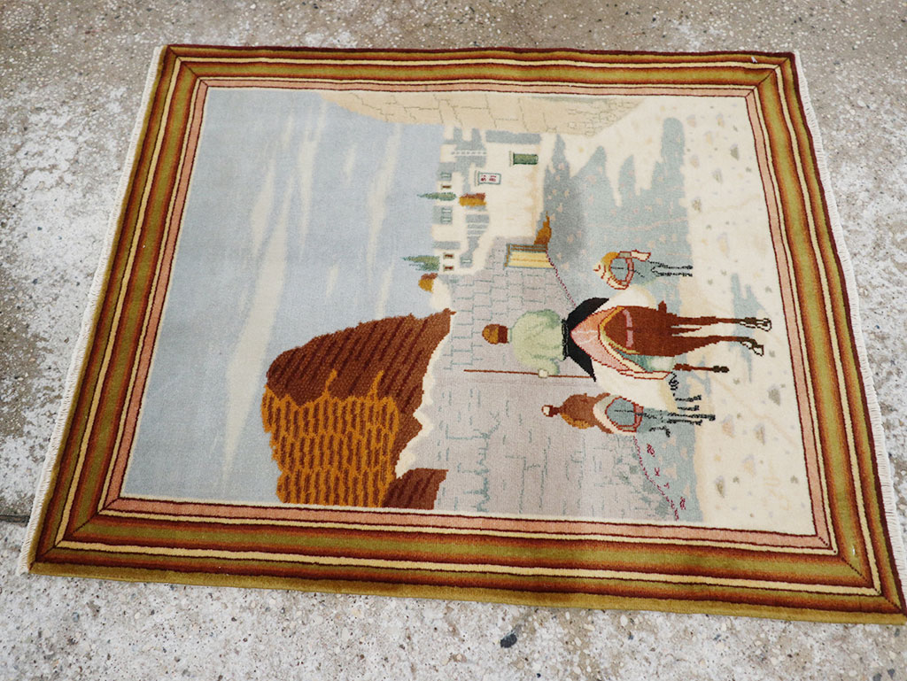 Vintage Persian Tabriz Pictorial Rug (Pair: 2 of 2), No.32100 - Gss