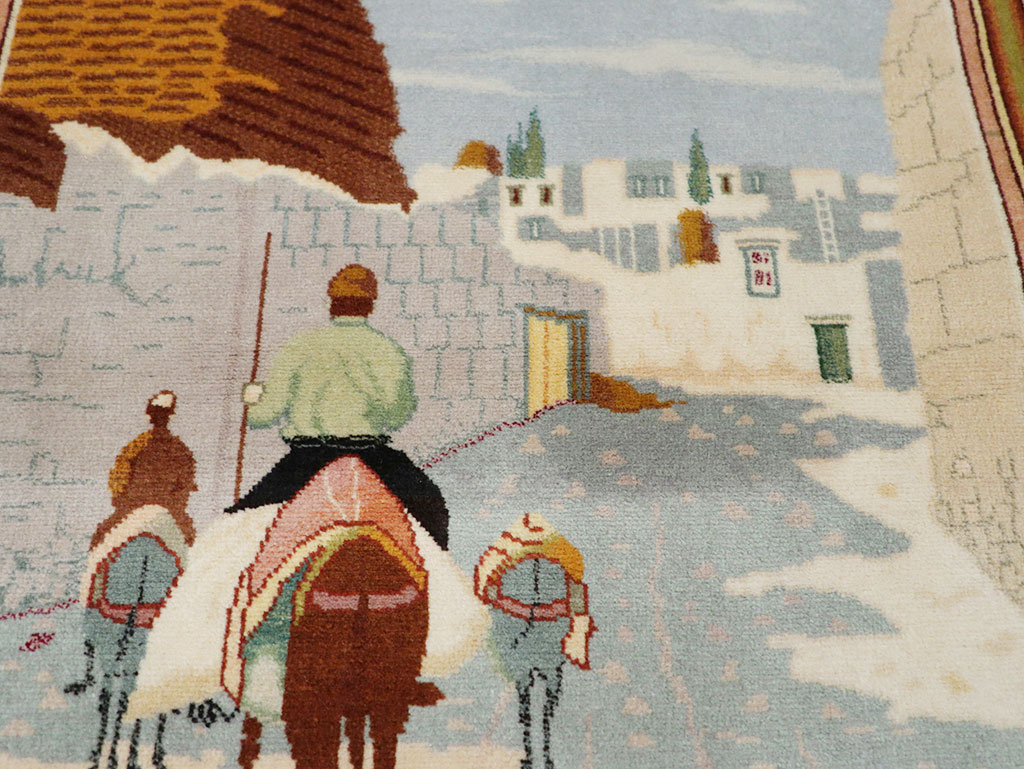 Vintage Persian Tabriz Pictorial Rug (Pair: 2 of 2), No.32100 - Gss