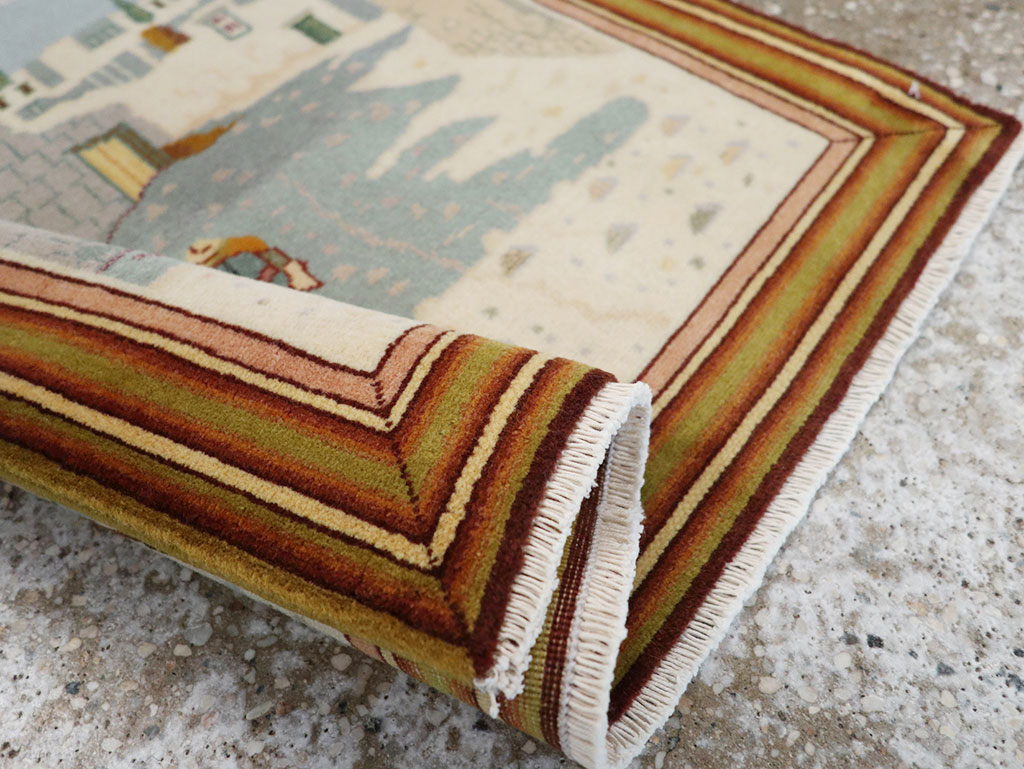 Vintage Persian Tabriz Pictorial Rug (Pair: 2 of 2), No.32100 - Gss