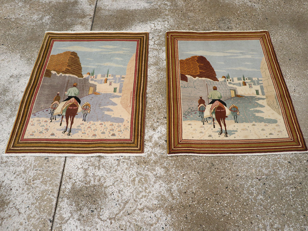 Vintage Persian Tabriz Pictorial Rug (Pair: 2 of 2), No.32100 - Gss