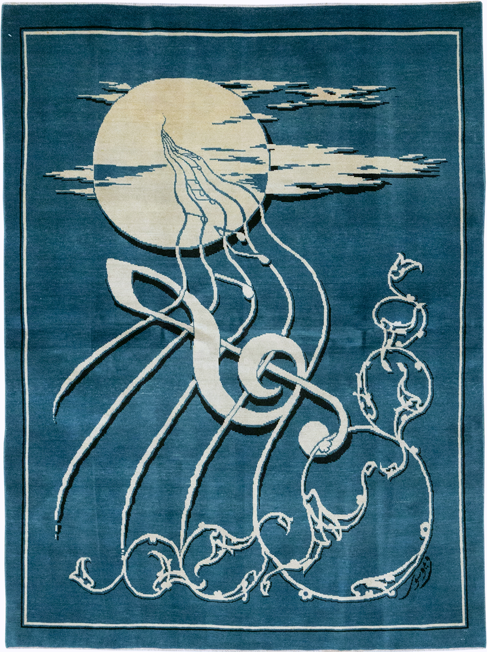 Vintage Persian Mashad Pictorial Rug, No.32101 - Gss