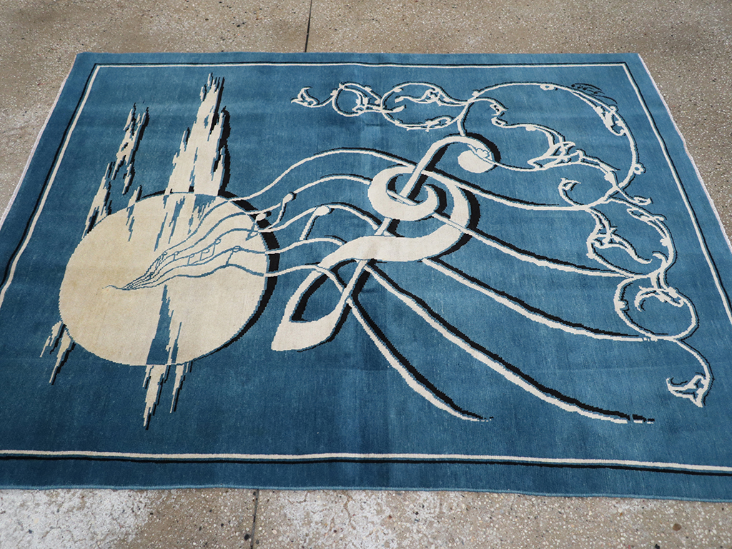 Vintage Persian Mashad Pictorial Rug, No.32101 - Gss