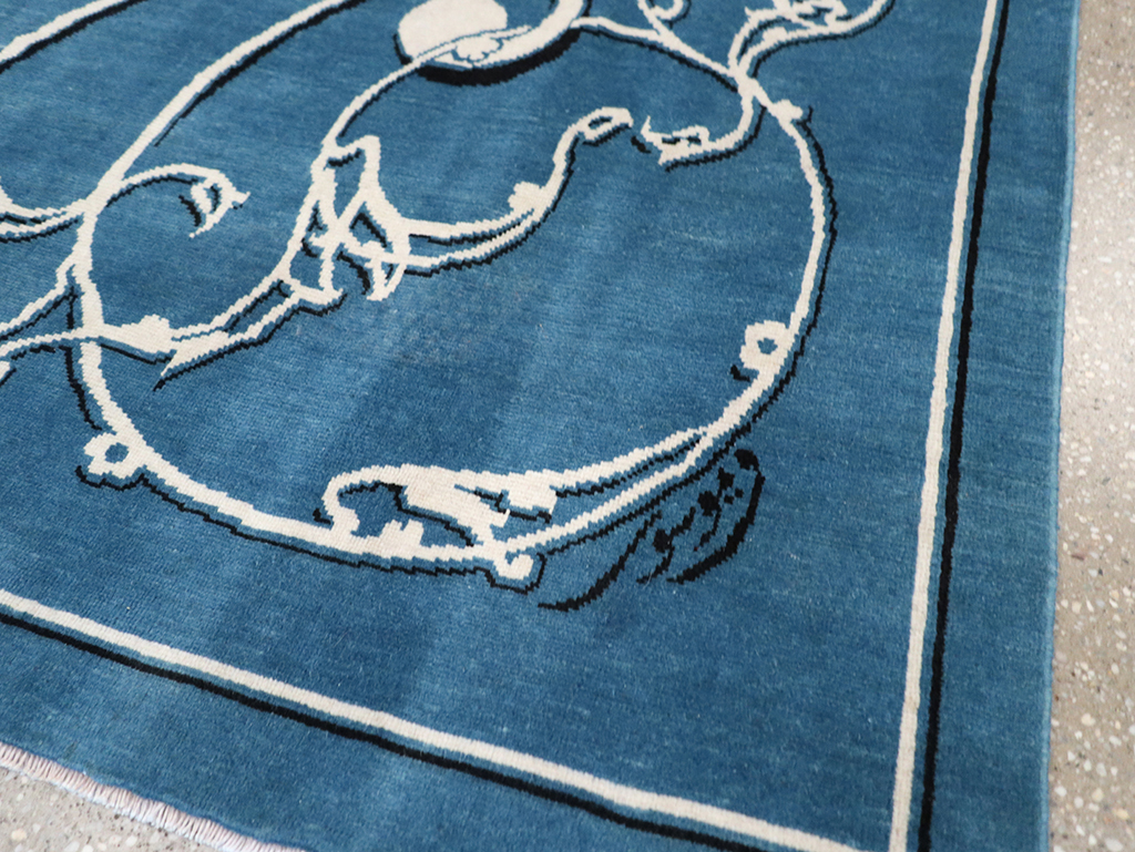 Vintage Persian Mashad Pictorial Rug, No.32101 - Gss