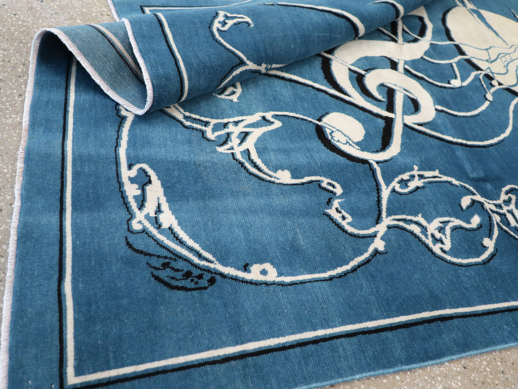 Vintage Persian Mashad Pictorial Rug, No.32101 - Gss