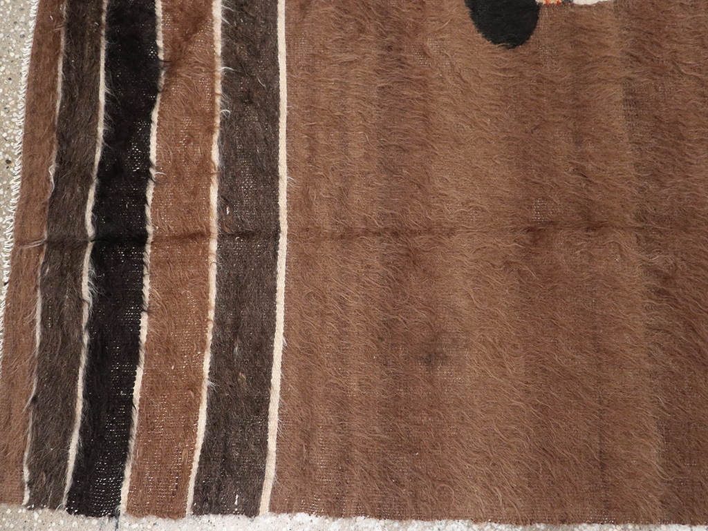 Vintage Turkish Mohair Pictorial Accent Rug, No.32105 - Gss