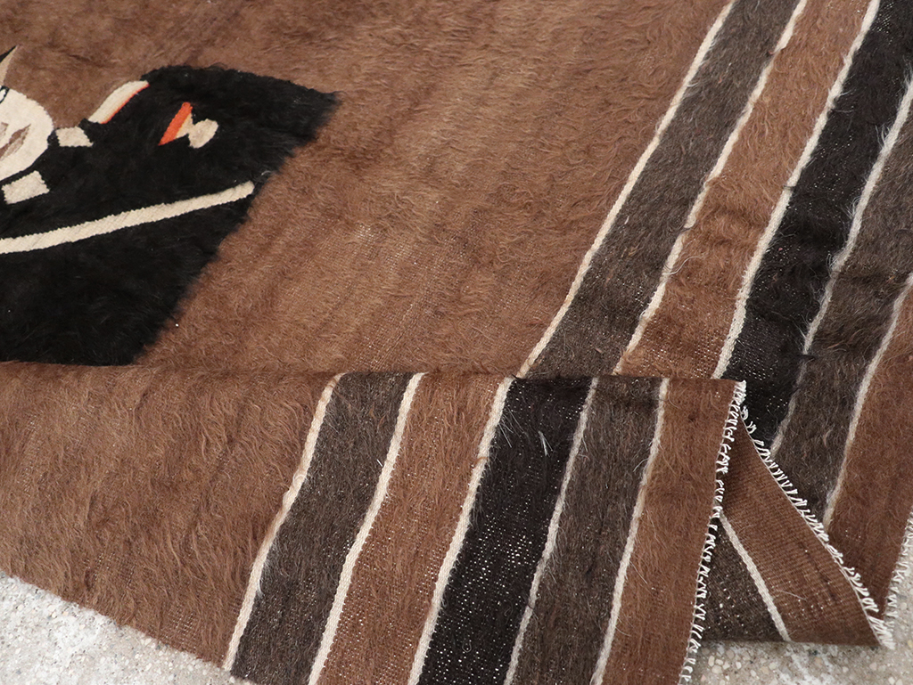 Vintage Turkish Mohair Pictorial Accent Rug, No.32105 - Gss