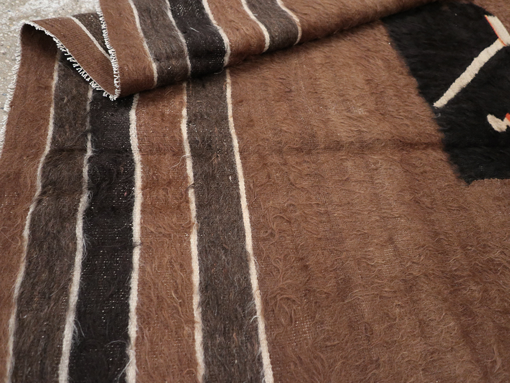 Vintage Turkish Mohair Pictorial Accent Rug, No.32105 - Gss