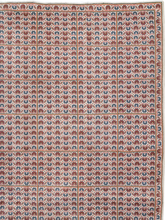 Vintage Persian Kashan Room Size Carpet, No.32118 - Gss