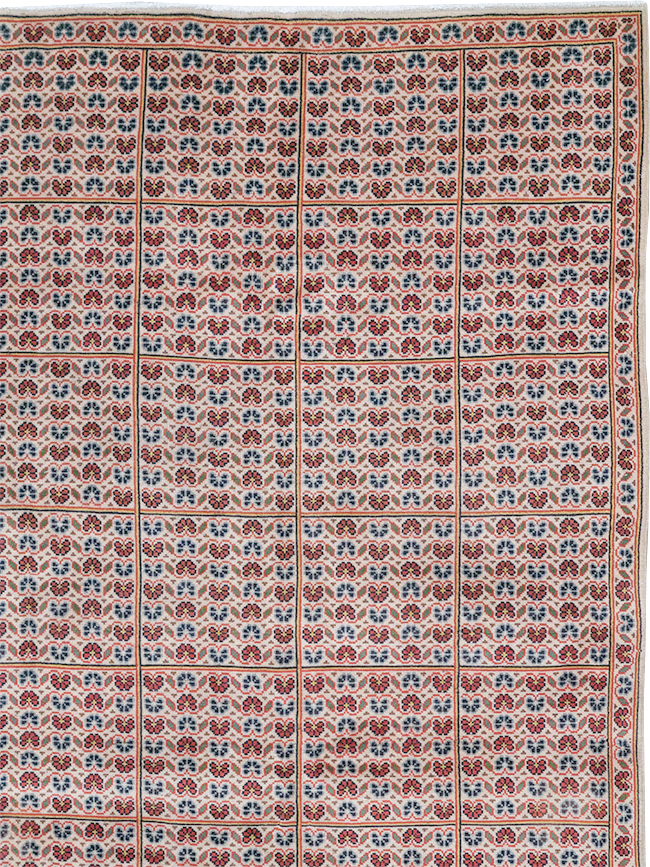 Vintage Persian Kashan Room Size Carpet, No.32118 - Gss