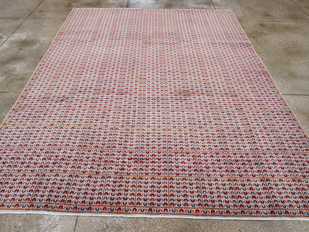 Vintage Persian Kashan Room Size Carpet, No.32118 - Gss
