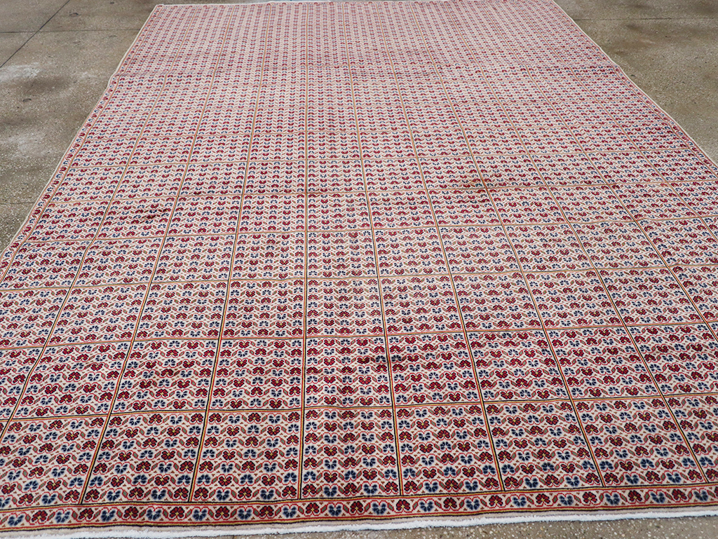 Vintage Persian Kashan Room Size Carpet, No.32118 - Gss