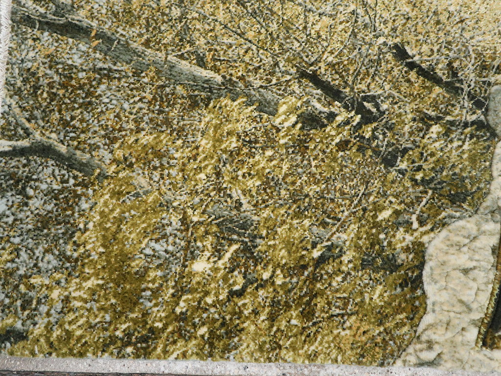 Modern Persian Tabriz Pictorial Throw Rug, No.32120 - Gss