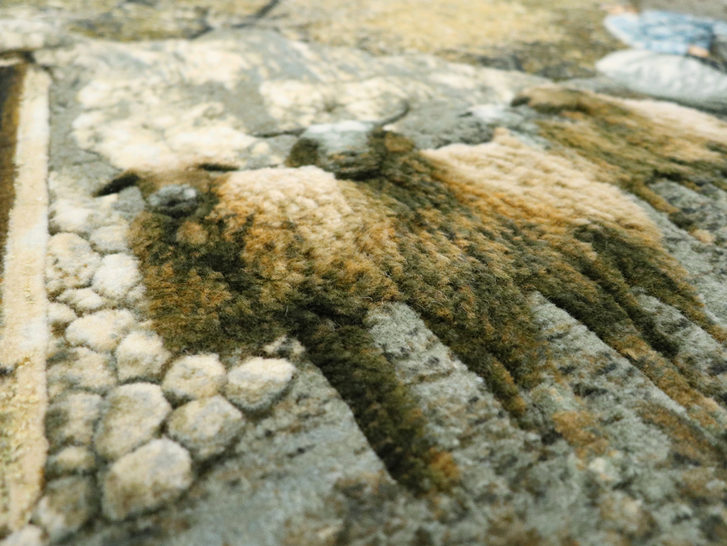 Modern Persian Tabriz Pictorial Throw Rug, No.32120 - Gss