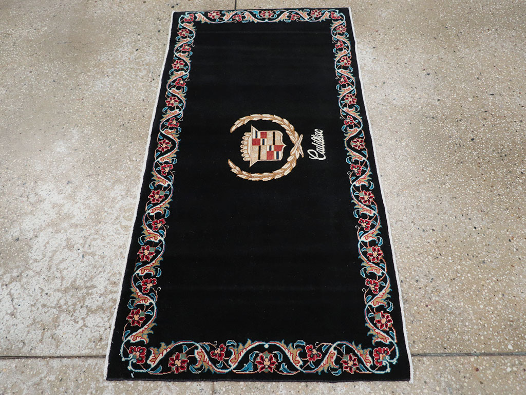 Vintage Persian Tabriz Pictorial Throw Rug, No.32125 - Gss