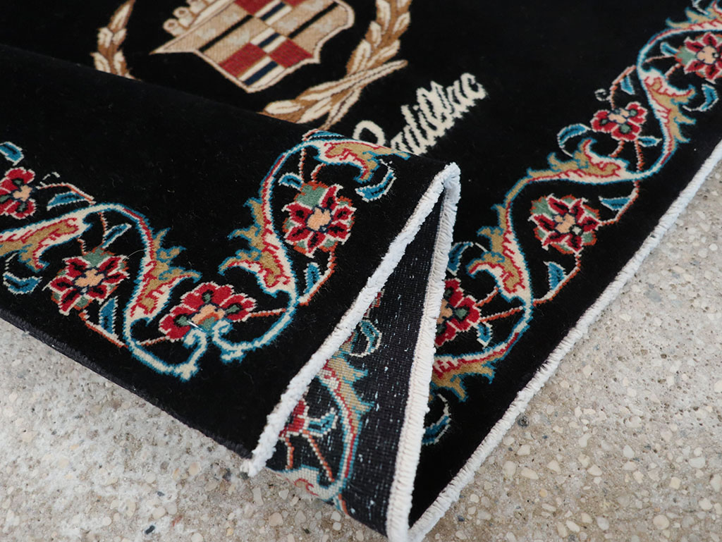 Vintage Persian Tabriz Pictorial Throw Rug, No.32125 - Gss