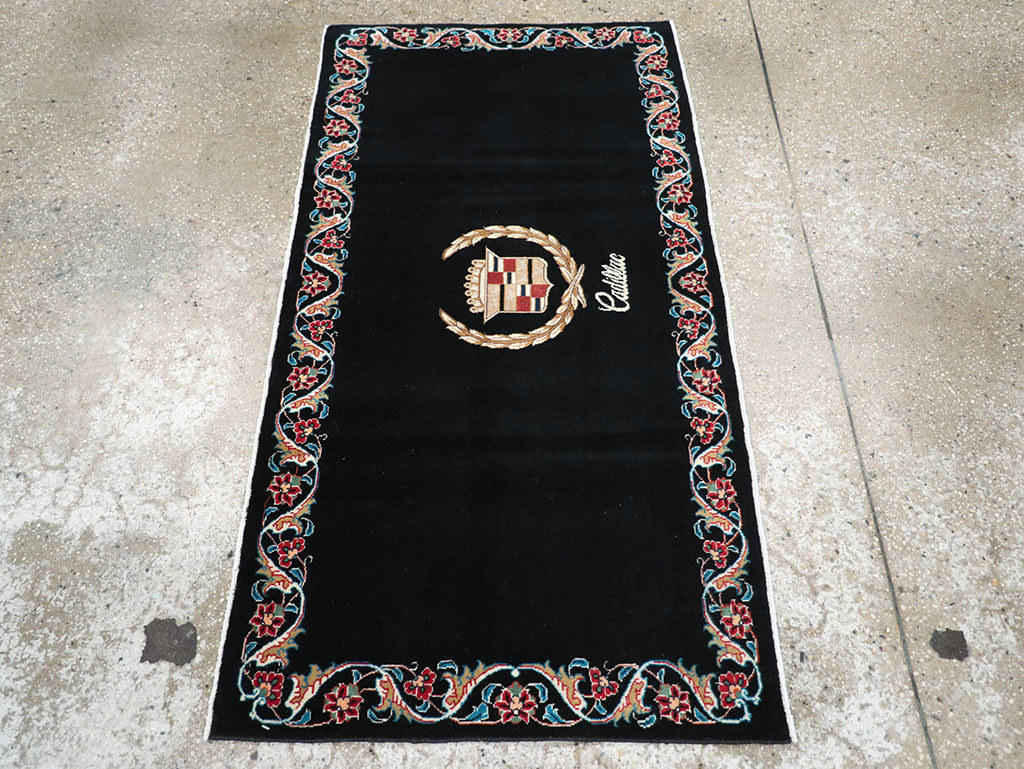 Vintage Persian Tabriz Pictorial Throw Rug, No.32126 - Gss