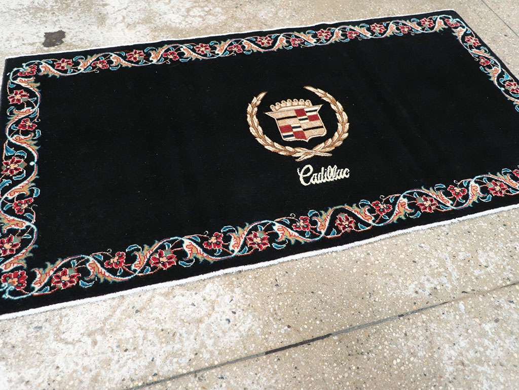 Vintage Persian Tabriz Pictorial Throw Rug, No.32126 - Gss