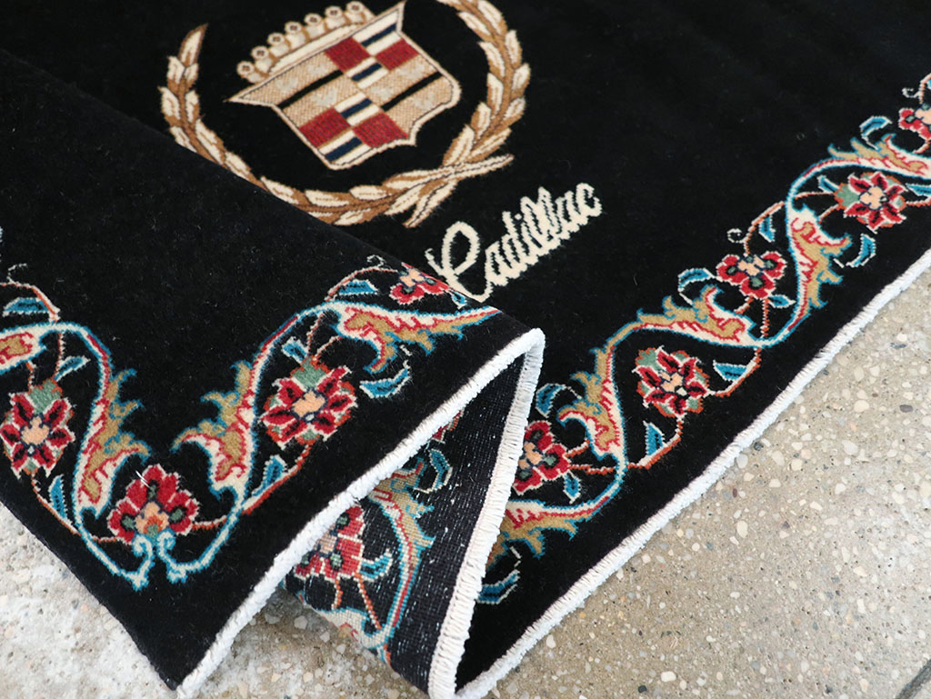 Vintage Persian Tabriz Pictorial Throw Rug, No.32126 - Gss