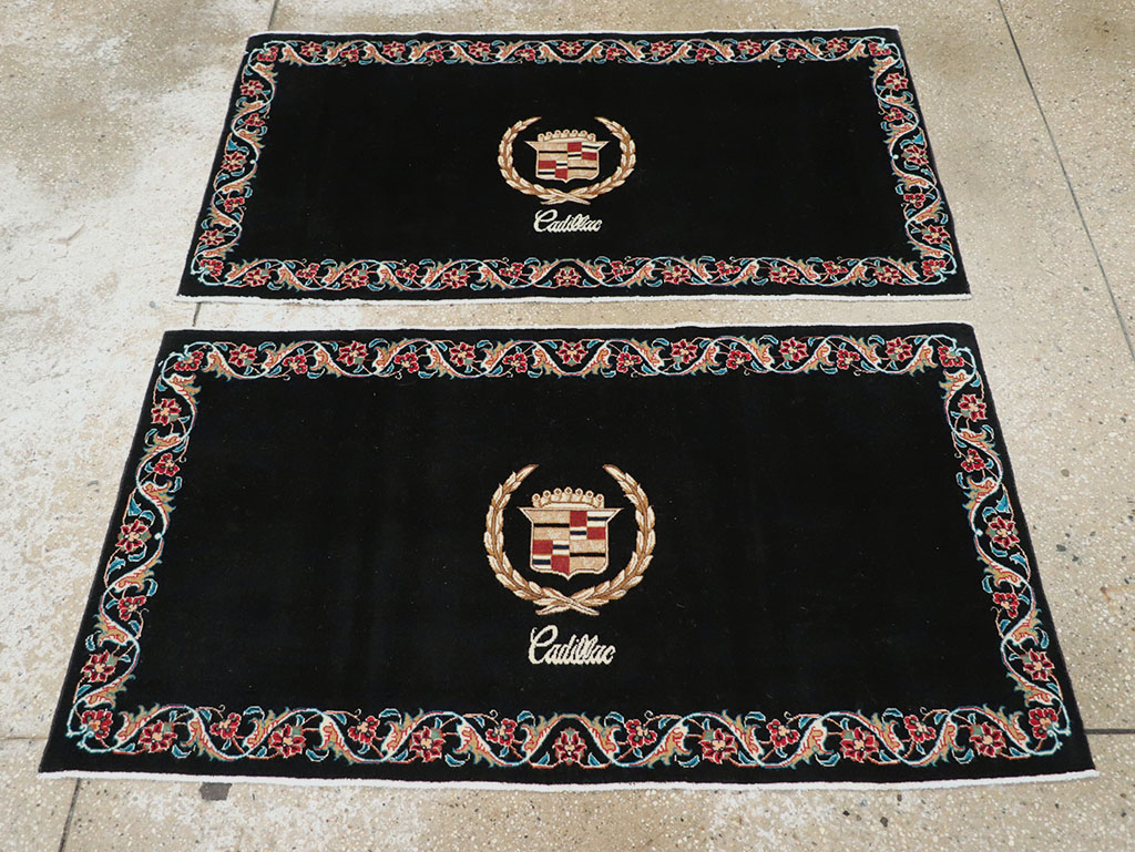 Vintage Persian Tabriz Pictorial Throw Rug, No.32126 - Gss
