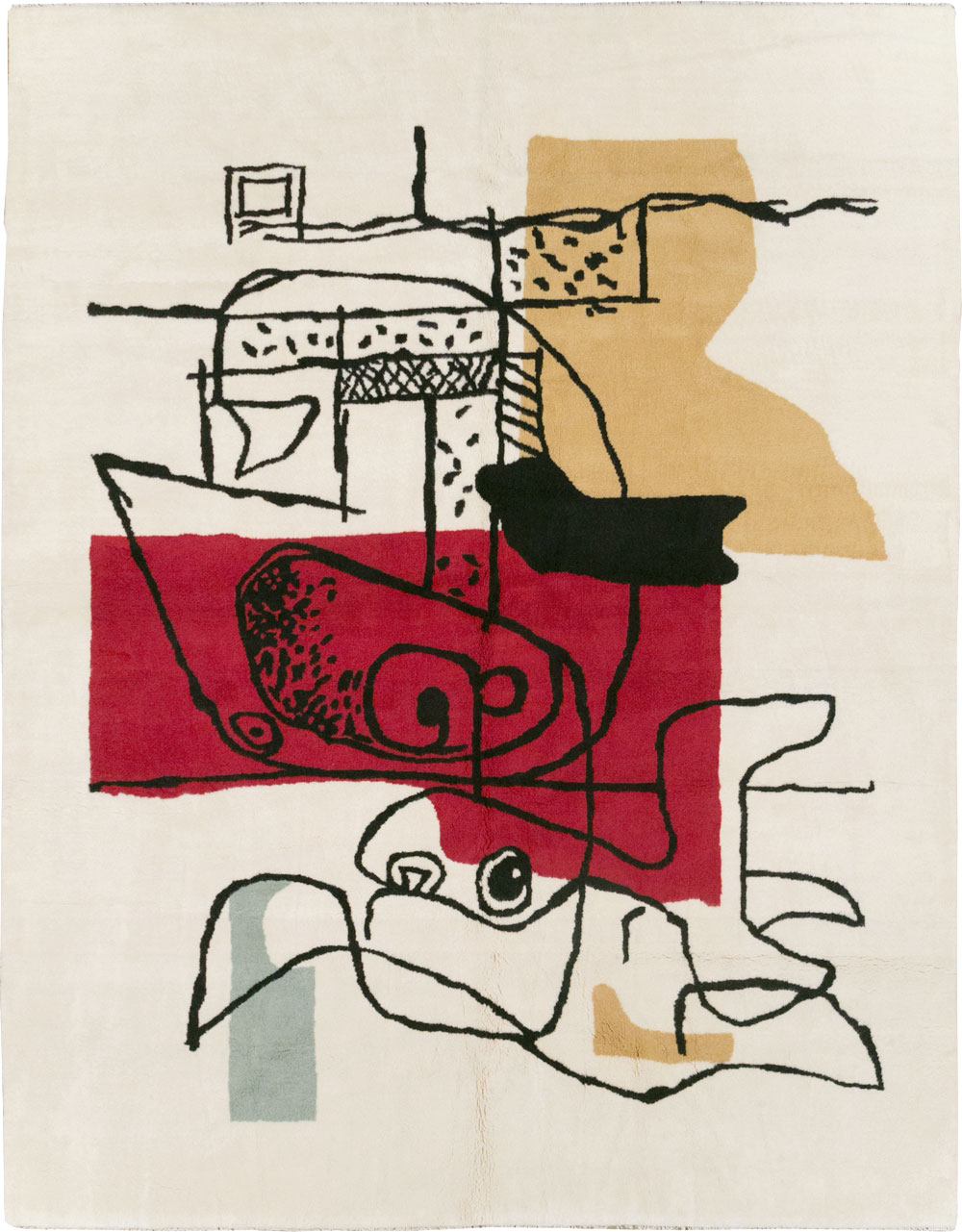 Modern Turkish Art Deco Carpet in the style of Le Corbusier, No.32136 - Gss