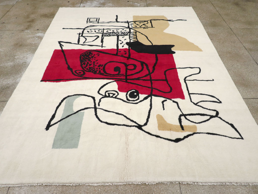 Modern Turkish Art Deco Carpet in the style of Le Corbusier, No.32136 - Gss