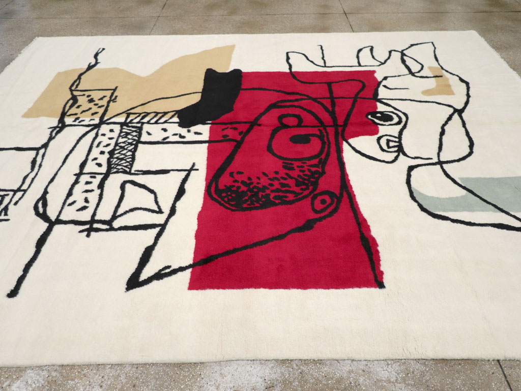 Modern Turkish Art Deco Carpet in the style of Le Corbusier, No.32136 - Gss