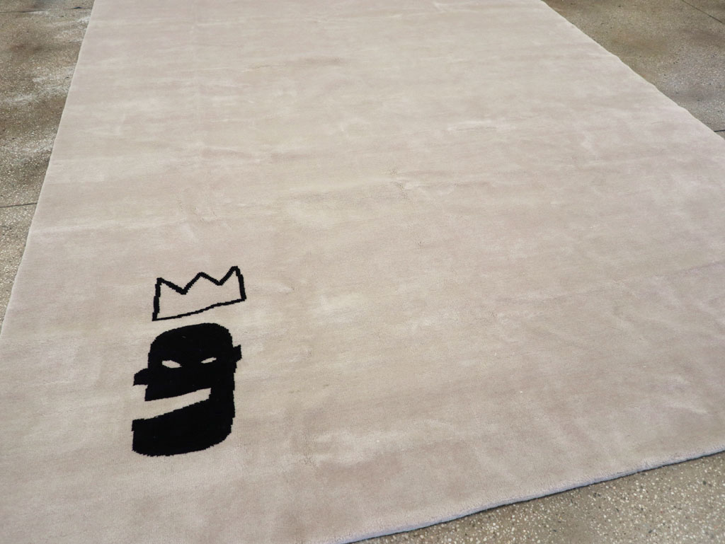 Modern Turkish Room Size Carpet in the style of Jean-Michel Basquiat, No.32139 - Gss