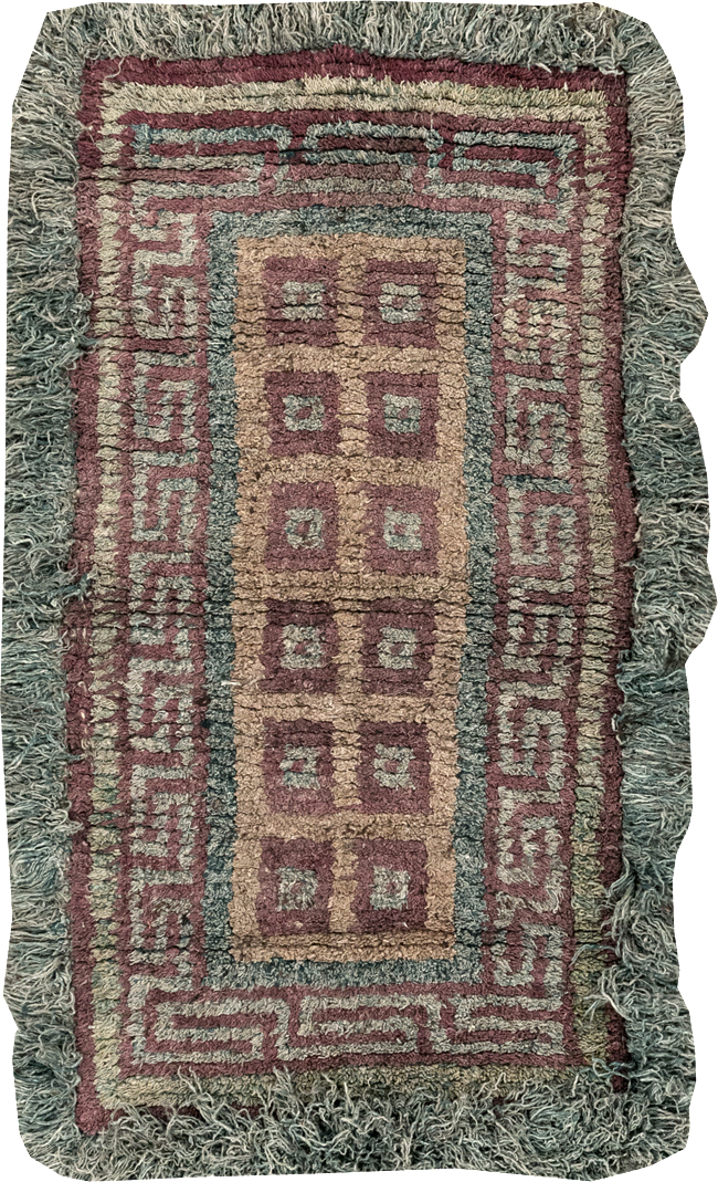 Antique Tibetan Wangden Throw Rug, No.32141 - Gss