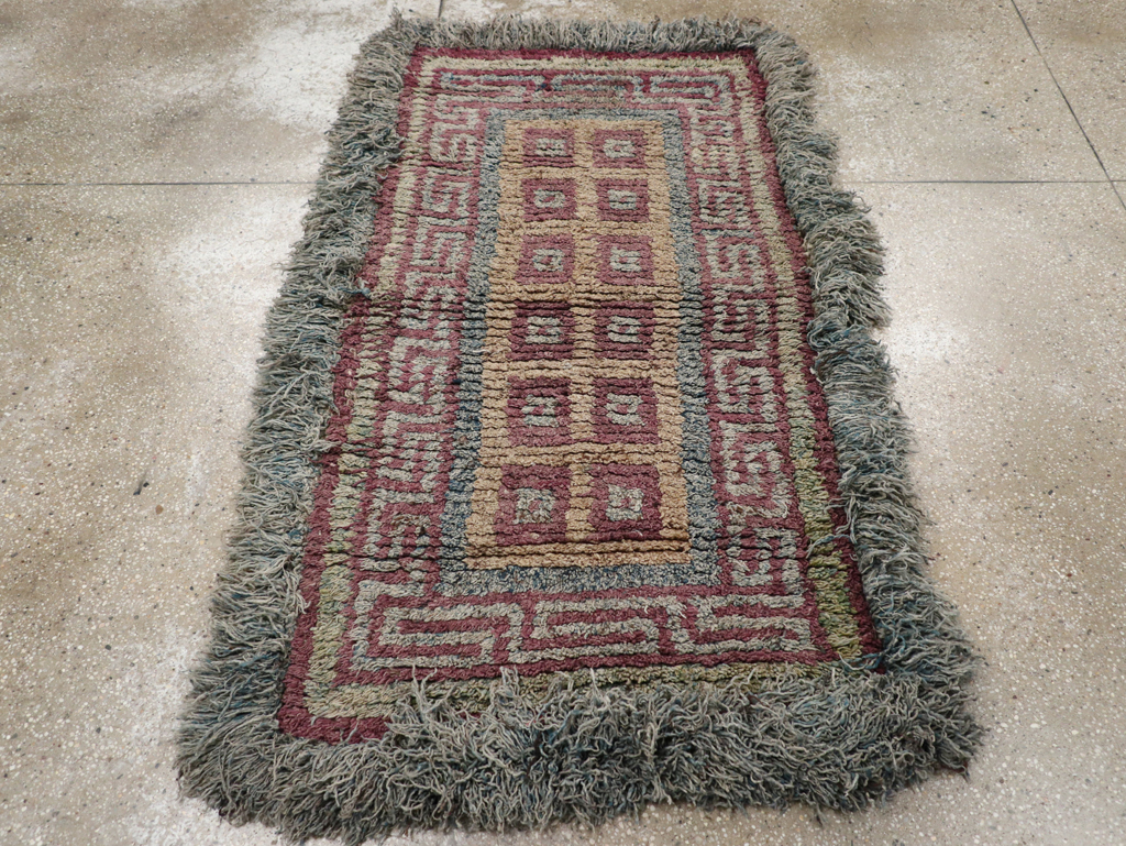 Antique Tibetan Wangden Throw Rug, No.32141 - Gss