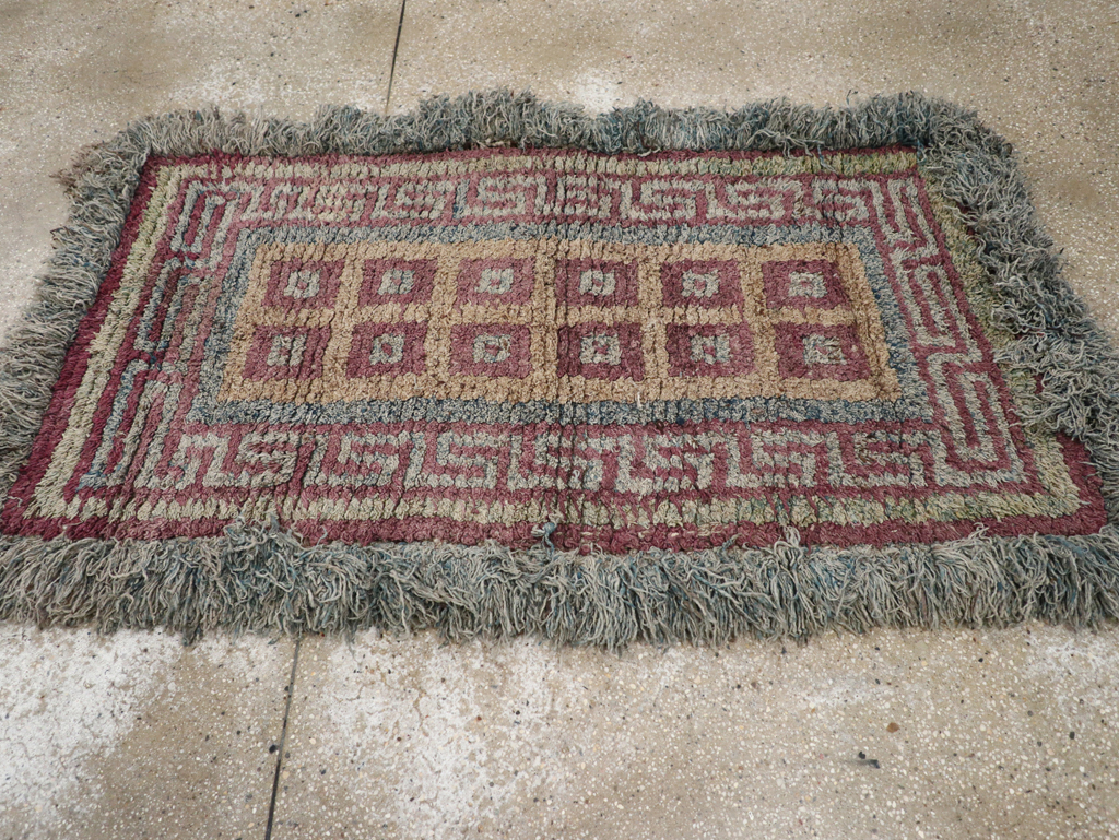 Antique Tibetan Wangden Throw Rug, No.32141 - Gss