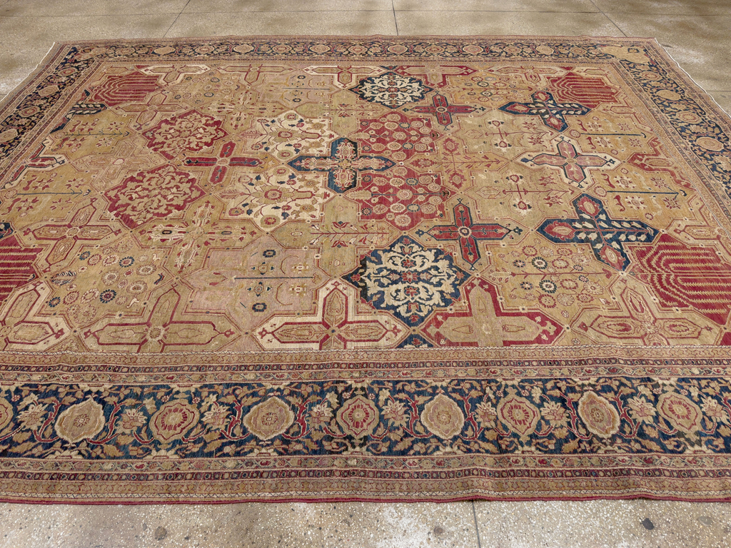 Antique Persian Lavar Kerman Room Size Carpet, No.32142 - Gss