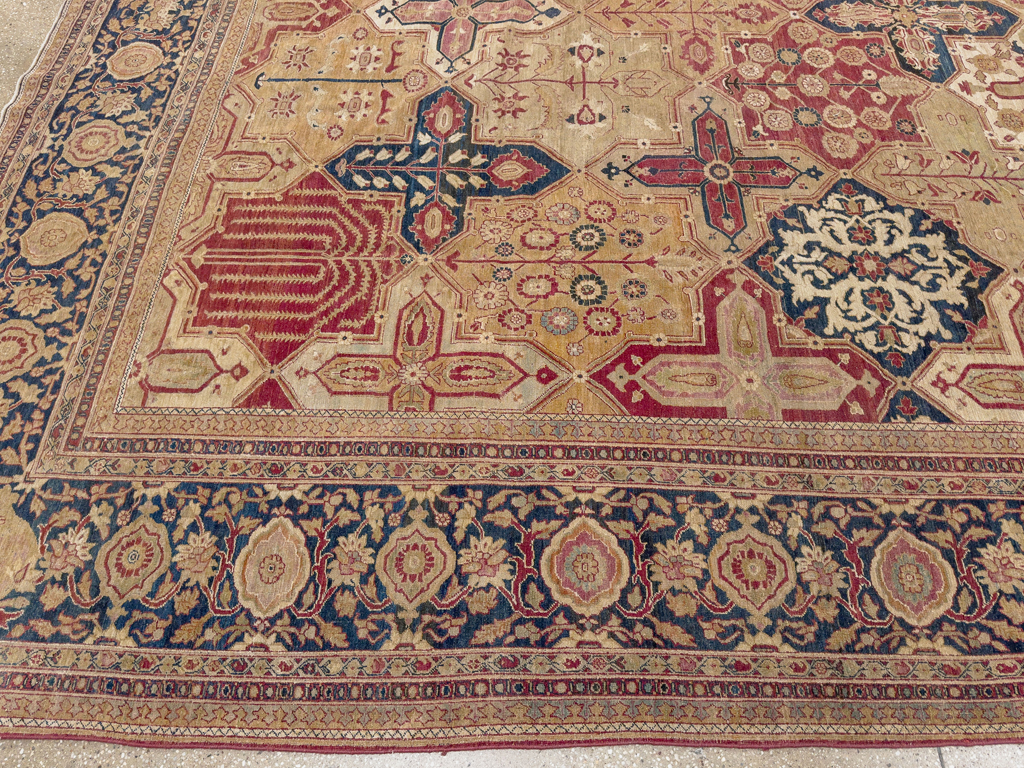 Antique Persian Lavar Kerman Room Size Carpet, No.32142 - Gss